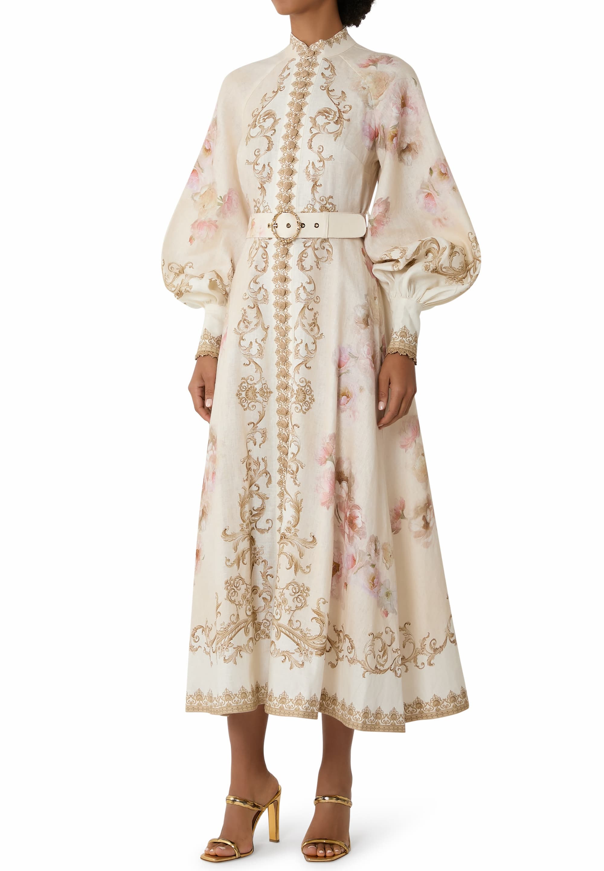 Zimmermann Floral Print Midi Shirt Dress