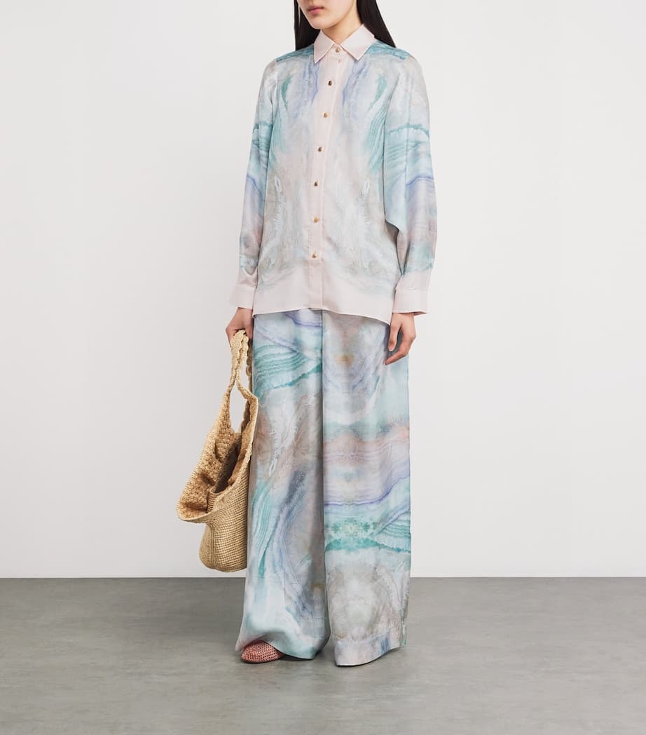 Zimmermann Marble Print Wide-Leg Jumpsuit